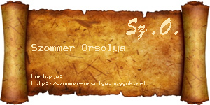 Szommer Orsolya névjegykártya